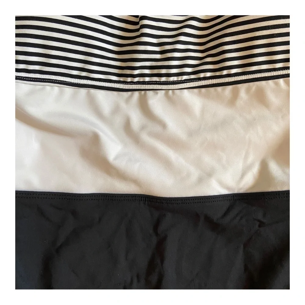 BLEU Rod Beattie Black Pinstripe Tank One Piece Swimsuit NWOT